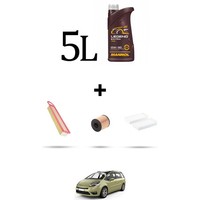 Hoffcar Wartungsset 3 Filter Und 5L ÖL FüR Citroen C4 Picasso 1.6 16V Vti 88KW