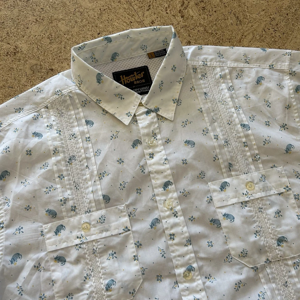 Howler Bros ACL Guayabera Austin City Limits Short Sleeve Button Up Shirt Large - Image 2 of 4