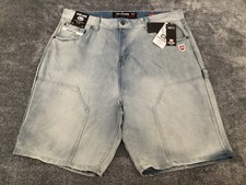Ecko Unltd Shorts Mens 38 Inseam 10  Baggy Fit Blue Denim Pockets Casual Y2K NEW