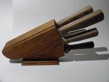 Chicago Cutlery Knife Set with Block 4 Knives 1 Sharpener Steel 66S 62S 61S C102