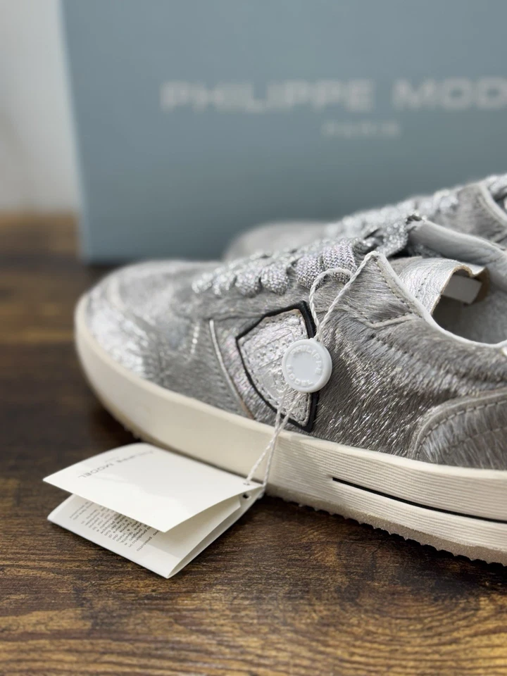 Philippe Model Sneakers Nice Low Pony Metal argentata  36 - Immagine 4 di 4