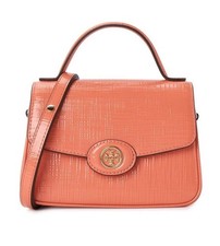 TORY BURCH ROBINSON SPAZZOLATO CONVERTIBLE SHOULDER BAG Coral Pink 6x8”