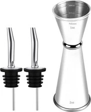 Pafusen Jigger For Bartending With 2 Pourers, Japanese Jiggers With 5 Inside, 2