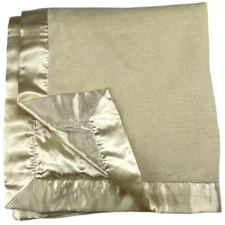 NoJo Solid Yellow Baby Blanket Satin Trim Backside 30x40 Lovey Unisex Security