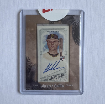 2018 Topps Allen and Ginter #MA-AE Austin Meadows RC Mini gerahmtes Autogramm - Piraten