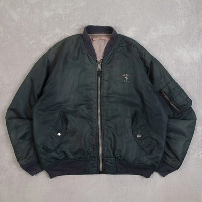Vintage 80s Ma1 Flight Bomber Jacket L Herren Dark Teal Military Army