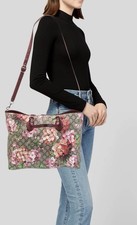 Gucci GG Floral Tote Bag Zip Top Detachable S...