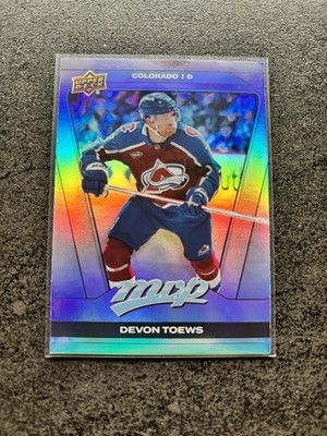 2025-26 Upper Deck MVP Devon Toews Super Script Rainbow Foil Colorado Avalanche
