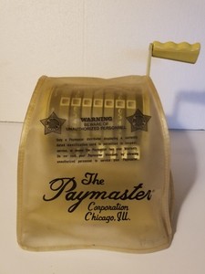 Paymaster Corp Series X-550 Vintage 60's Check Writer Machine 7 Column with Key