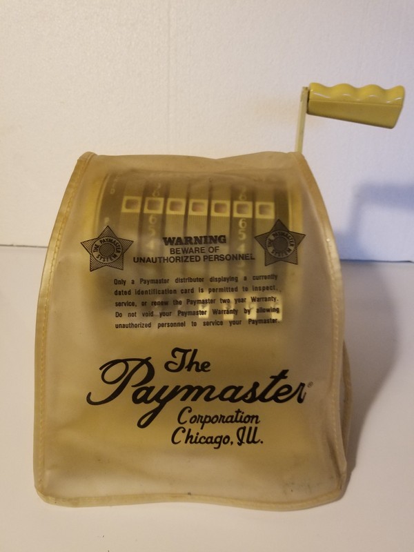 Paymaster Corp Series X-550 Vintage 60's Check Writer Machine 7 Column with Key