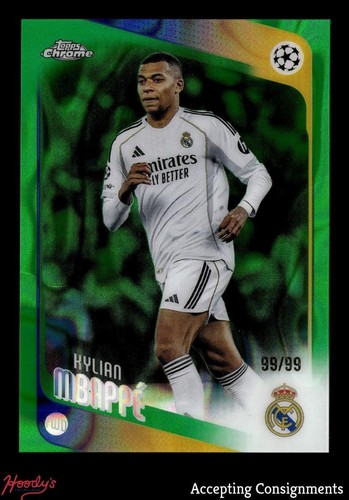 2025-26 Topps Chrome UEFA Green Lava Refractor #112 Kylian Mbappe 99/99