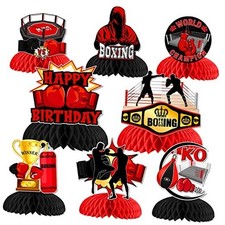 8 Pieces Boxing Birthday Honeycomb Centerpieces - Boxing Match Birthday Party