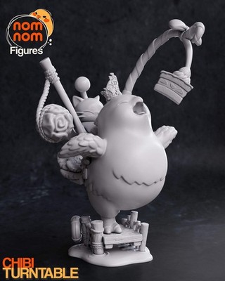 Chibi Chonky Chocobo & Moogle | 5.5'' Resin Model Kit | DIY Final Fantasy Cake Sc