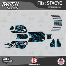 Graphics Kit for STACYC 16E Brushless Electric Bike (All Years)  Twitch-cyan