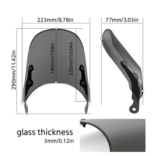 For KAWASAKI W800 W400 BJ Estrella 250 ER-5 Front Wind Shield Screen Protector - Picture 2 of 24