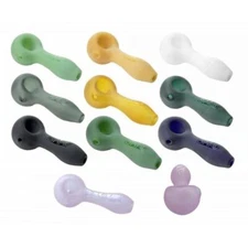 GRAV Classic Sandblasted Glass Spoon 4" Hand Pipe (MULTIPLE COLORS) *SHIPS ASAP*