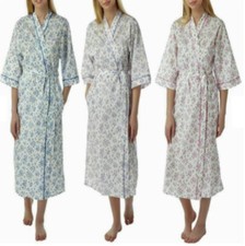 MARLON LADIES LIGHT SUMMER POLY COTTON DRESSING GOWN ROBE UK SIZES 10-30