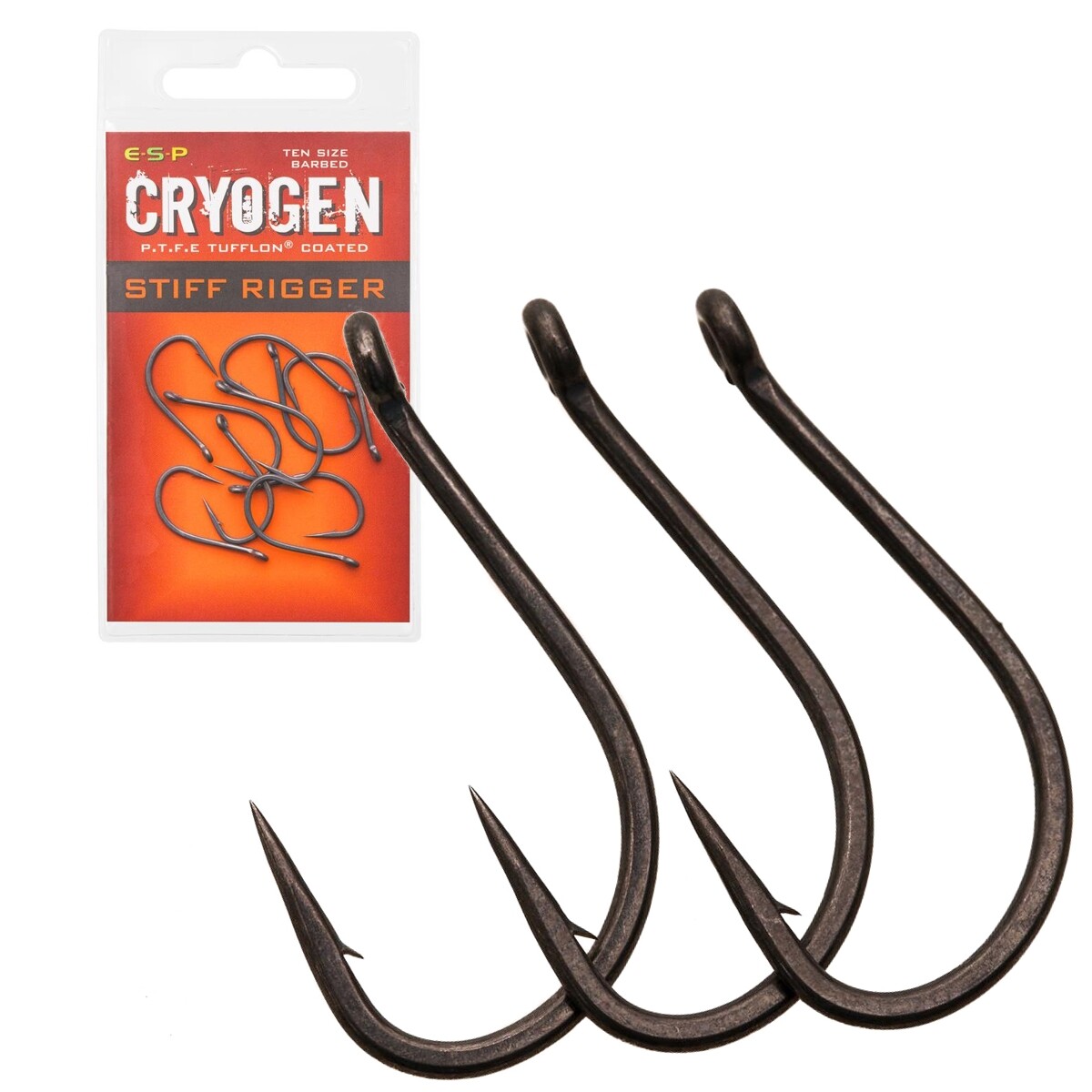 ESP Stiff Rigger Hooks Size 6 Barbed Cryogen Hinged Stiff Chod Rig Hook x 10