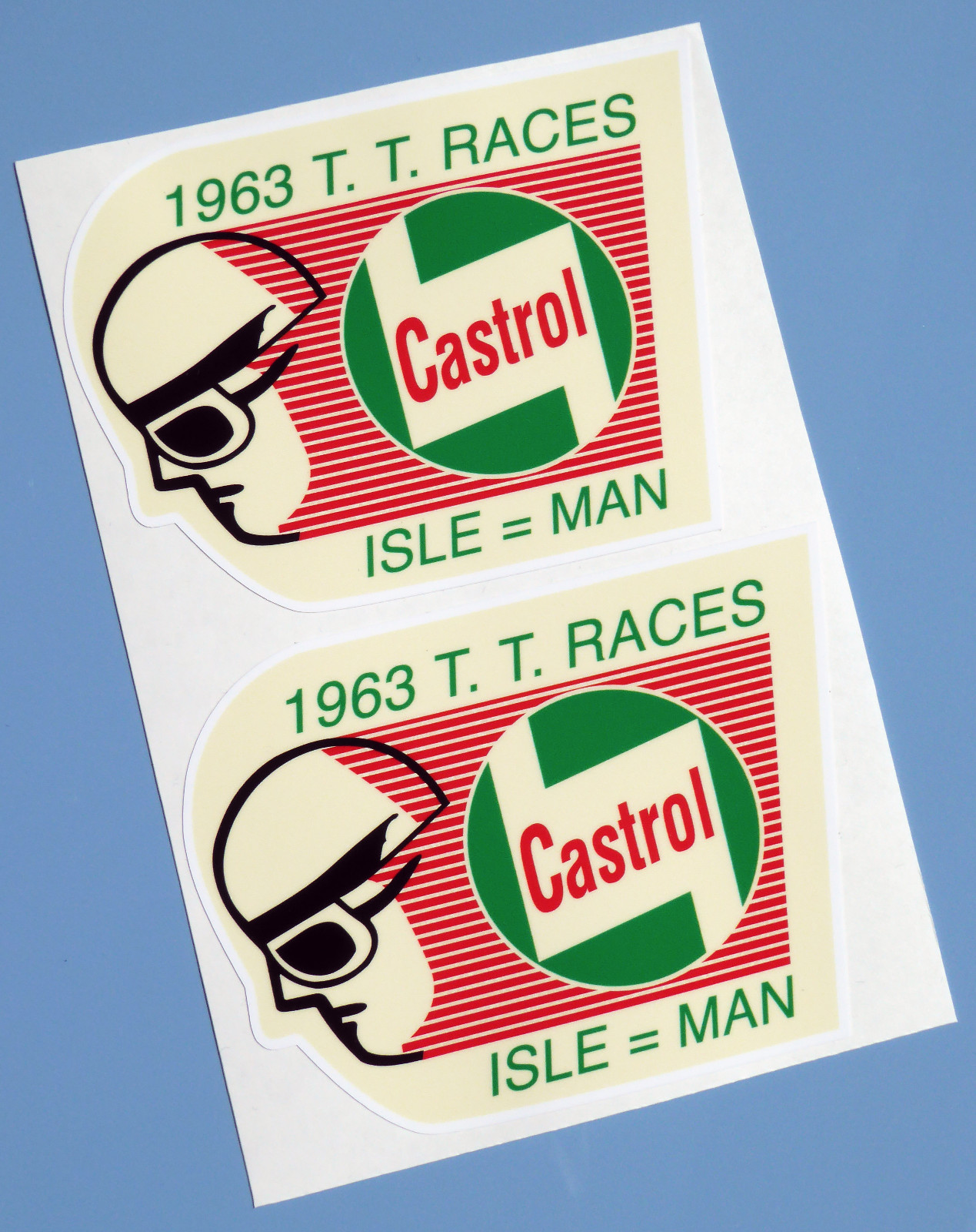 ISLE OF MAN TT 1963 CASTROL reproduction Motorbike Motorcycle Decals