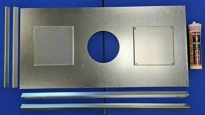 Placa de registro de estufa, tablero de cierre de chimenea de acero quemador de madera 2 X escotillas de barrido