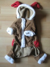 Hunde Kostüm Rentier Mantel Gr. S 25 cm Hundekostuem x-mas Fasching cool NEU