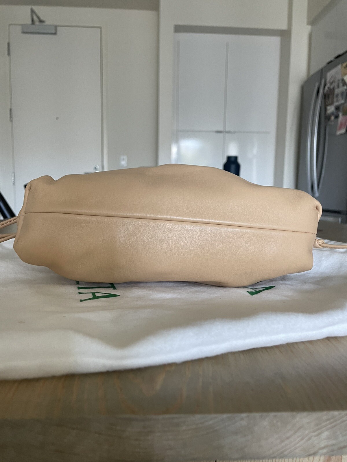 BOTTEGA Leather Mini Pouch Almond 2100 Gem