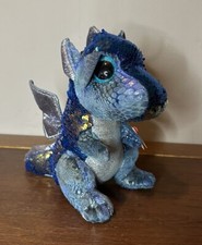 NEU Ty Flippables - Kate the Glitzer Pailletten Drache 24cm Beanie Boo Rar Blau