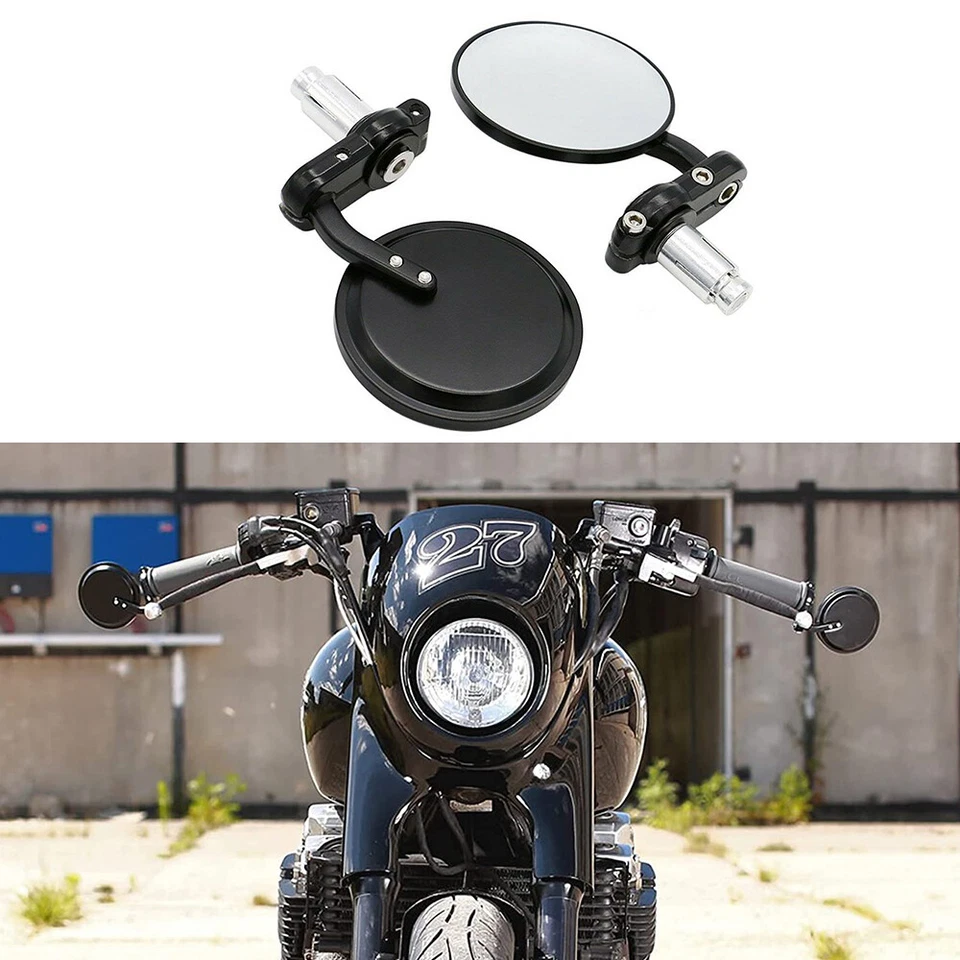 2 черных торцевых зеркала на руль мотоцикла 7/8 дюйма для Honda CM250C CM400T CM450A - Изображение 3 из 4