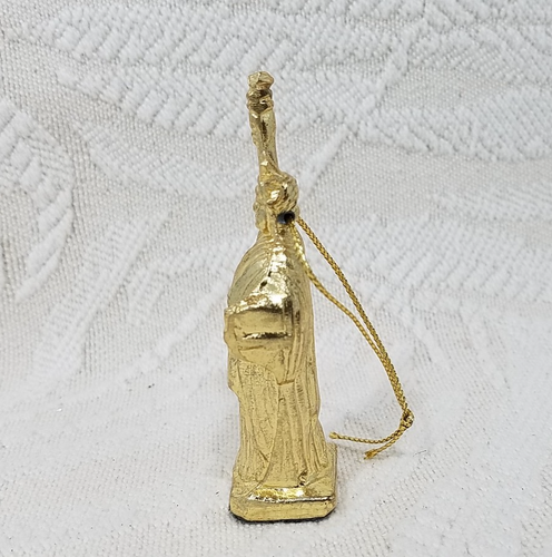 STATUE OF LIBERTY GOLD TONE 3" CHRISTMAS TREE ORNAMENT - Picture 4 of 12