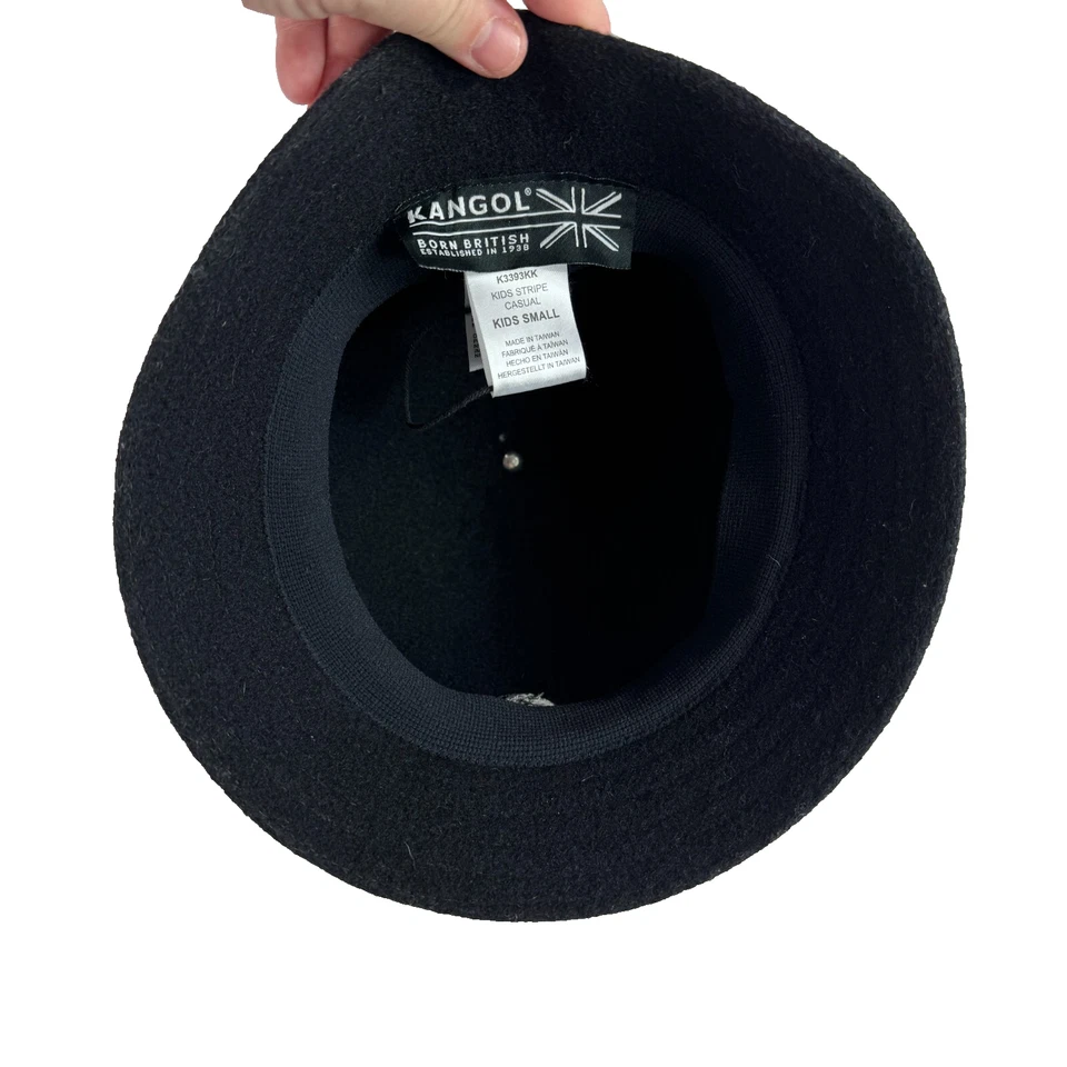 Kangol Kids повседневный шерсти ведро шляпа полоски черный серый K3393KK маленький - Изображение 4 из 4