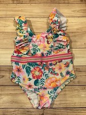 Nicole Miller New York Girls Floral One Piece Bathing Suite Size 4