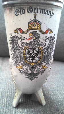 Old Germany Ramstein  Pfalz Vintage West German Ceramic Drinking Horn 