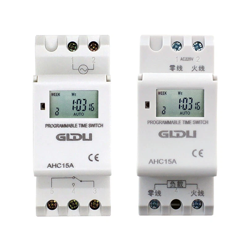 Interruptor de tiempo DIN AHC15A 220v temporizador temporizador interruptor THC15A controlador automático Foto 2 de 4