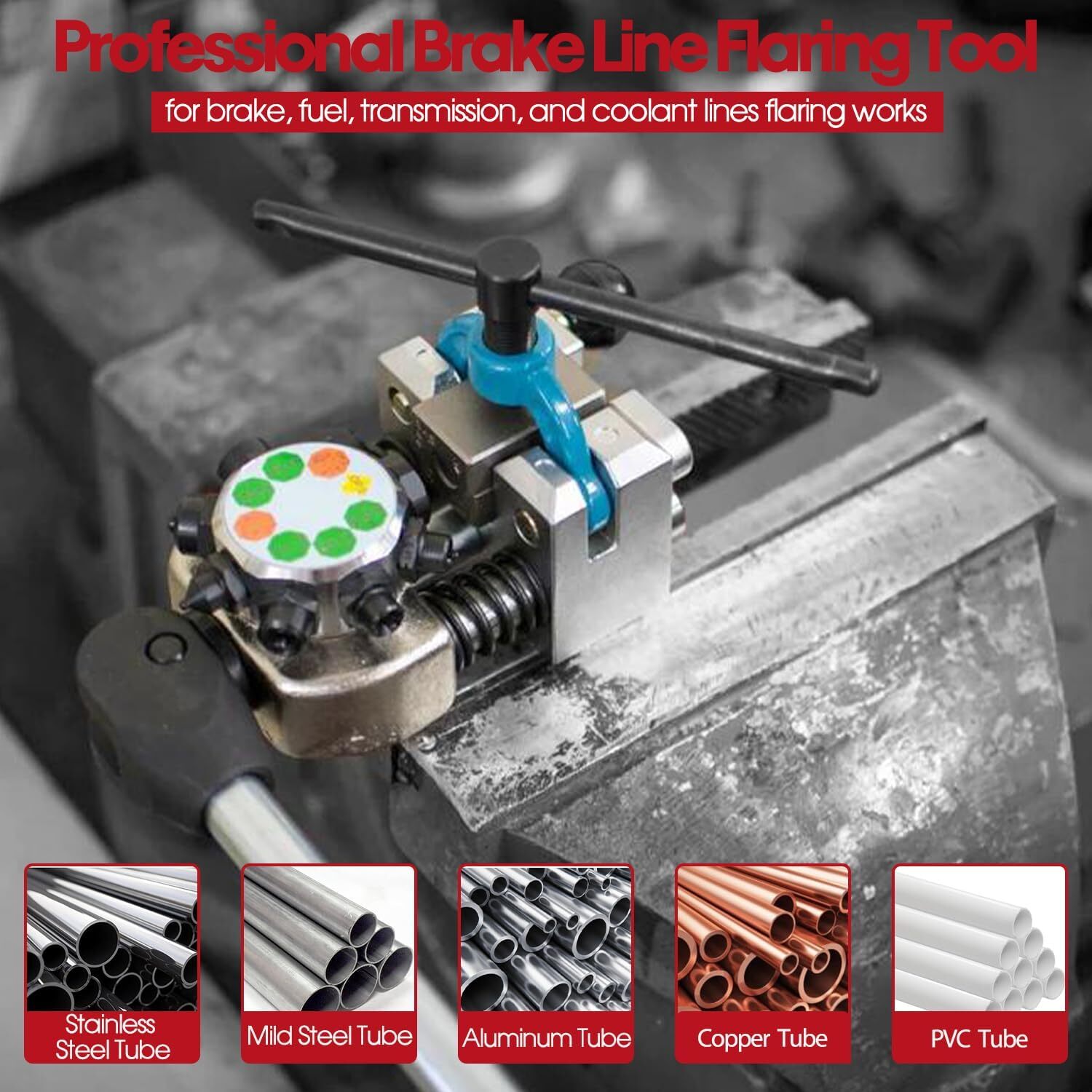 Professional Brake Line Flaring Tool 45 Degree Set Single Bubble Double Flares