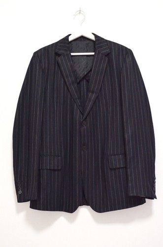 Giacca blazer uomo Gianfranco Ferre nero a righe lino viscosa_ UK 38