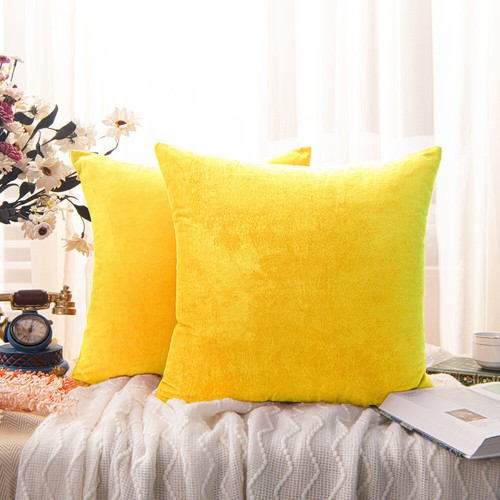 Velvet Cushion Cover 2 Pack Ultra Soft Various Colors Throw Pillow Case - Picture 63 of 64