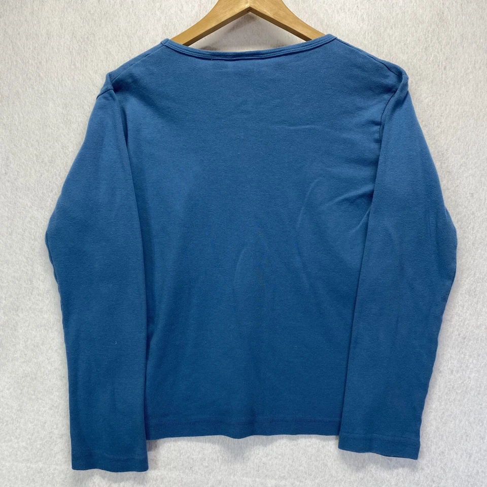 Camisa Harley Davidson para mujer talla grande azul manga larga cuello en V motociclista EE. UU. Y2K Foto 4 de 4