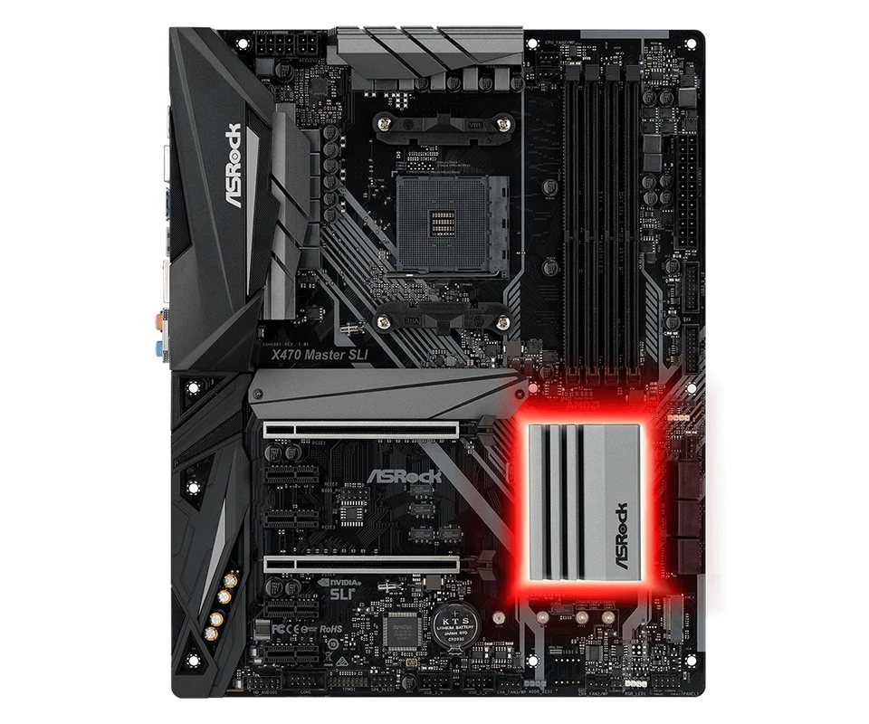 ASRock X470 Master SLI ATX AM4 DDR4 Ryzen 5000 Dual M.2 HDMI Quad SLI/CrossFire - Imagen 3 de 4