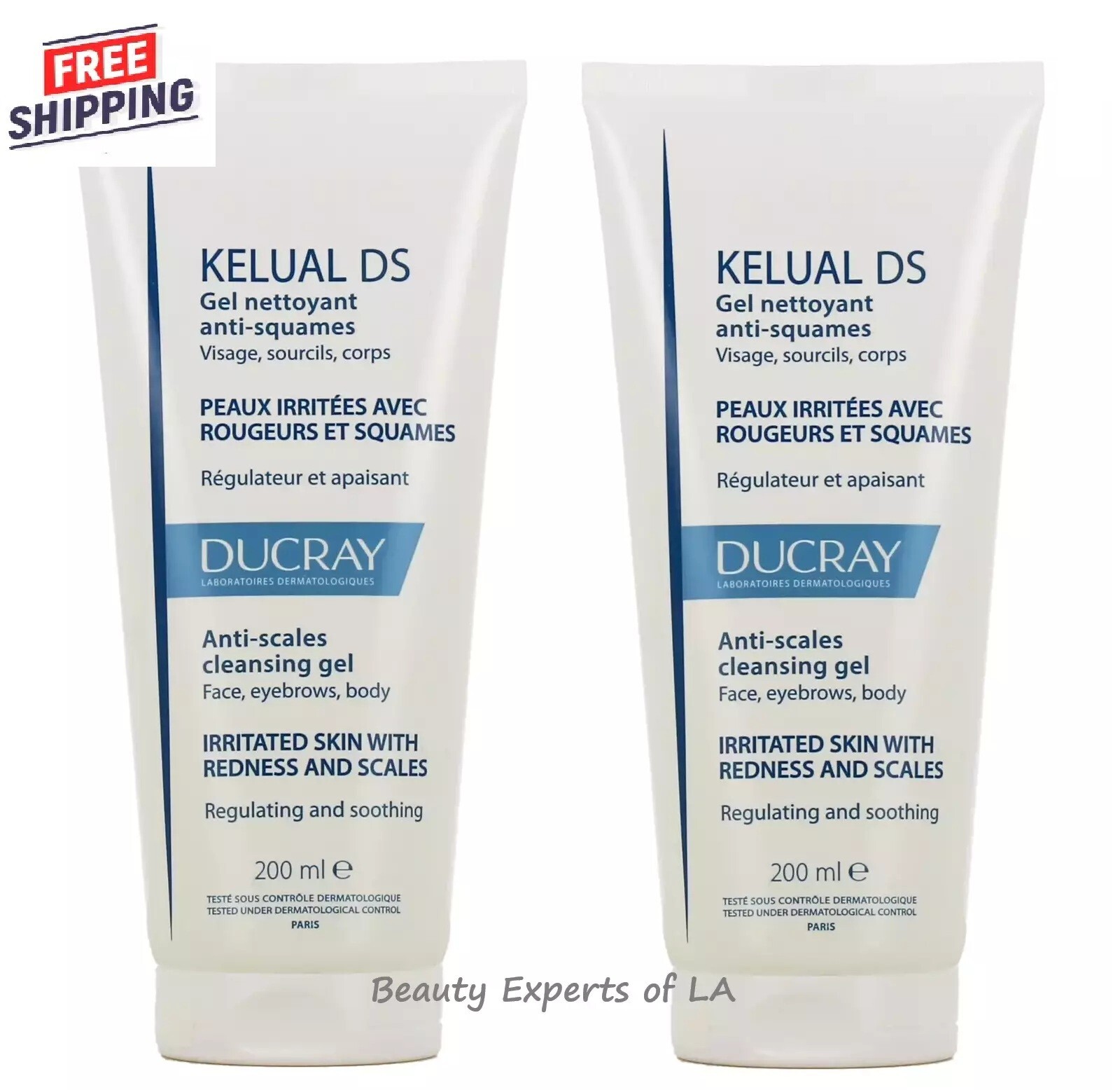 2 Х Пенящийся гель Ducray Kelual DS Очищает и успокаивает кожу 200 мл Срок годности 062027 11990₽