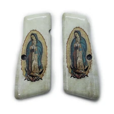 Custom Browning Hi power Grips Art Grips Virgin Mary Gold Browning Grips