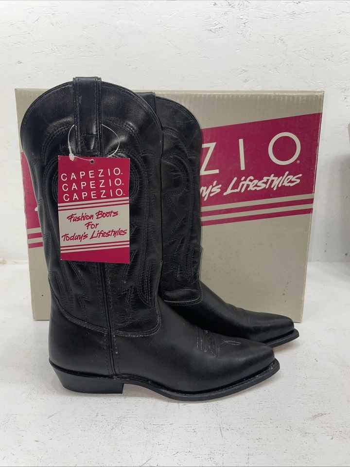 New Women’s Black Capezio Cowboy Boots. L 550 7.5 7 1/2 M. 17-22 - Image 4 of 4