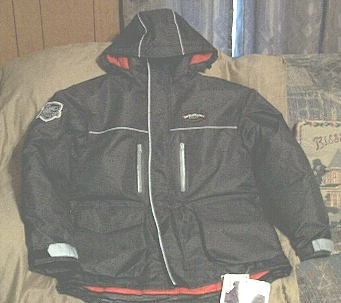 Mens Large Ice Fishing Jacket Extreme Cold Weather Coat Waterproof Parka Floats