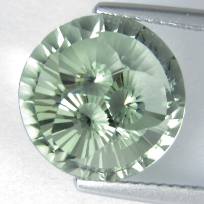 8.33Cts Natural Gorgeous Green Amethyst(Prasiolite) 13.5mm Round 3D Cut Gemstone