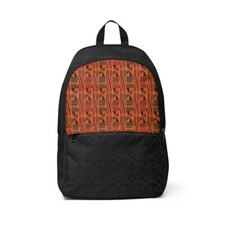 Retro West African Kente Pattern Backpack Handwoven Ghanaian Rucksack - White
