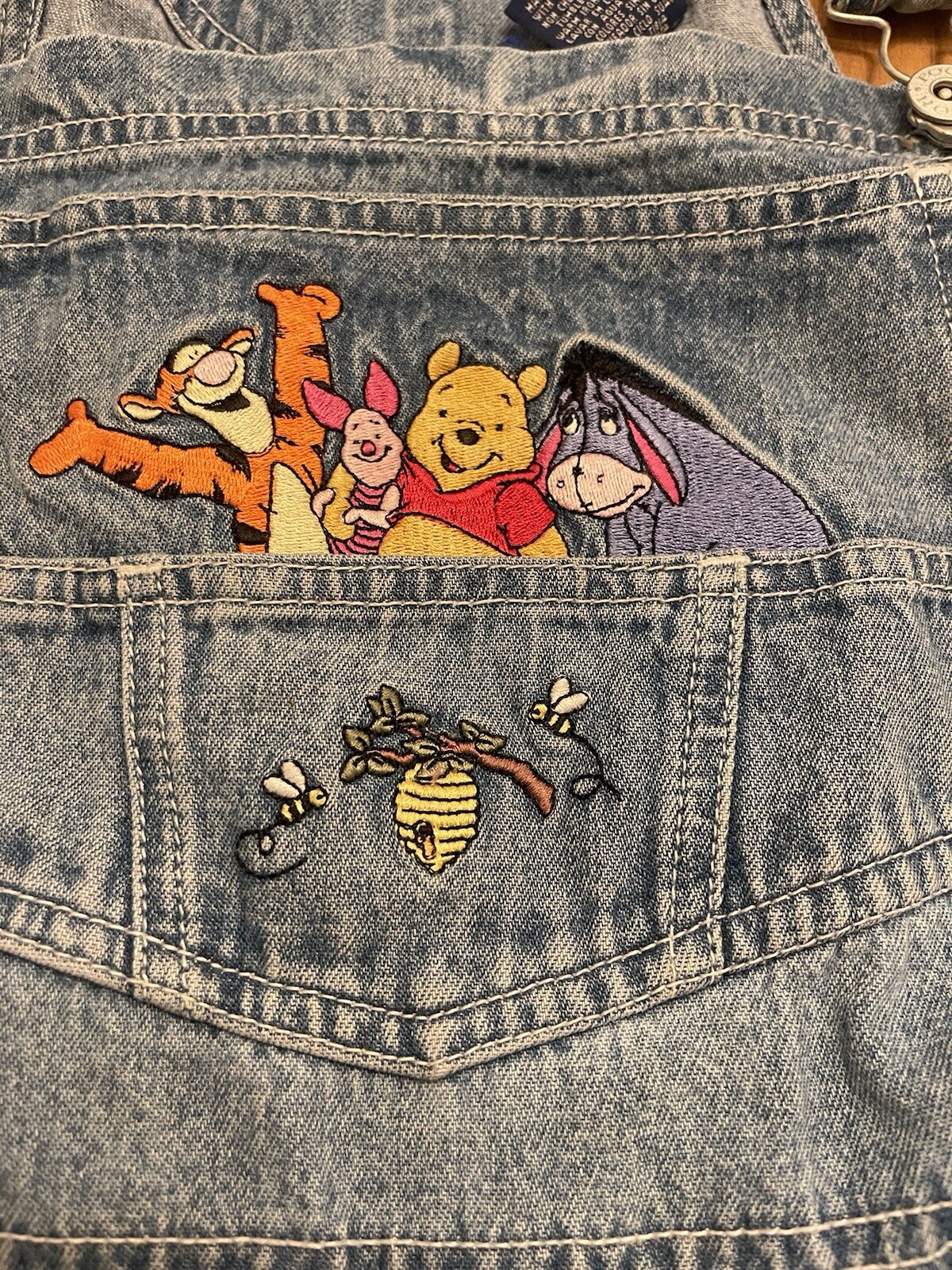 Vintage Disney Denim Overalls L Winnie The Pooh E… - image 3