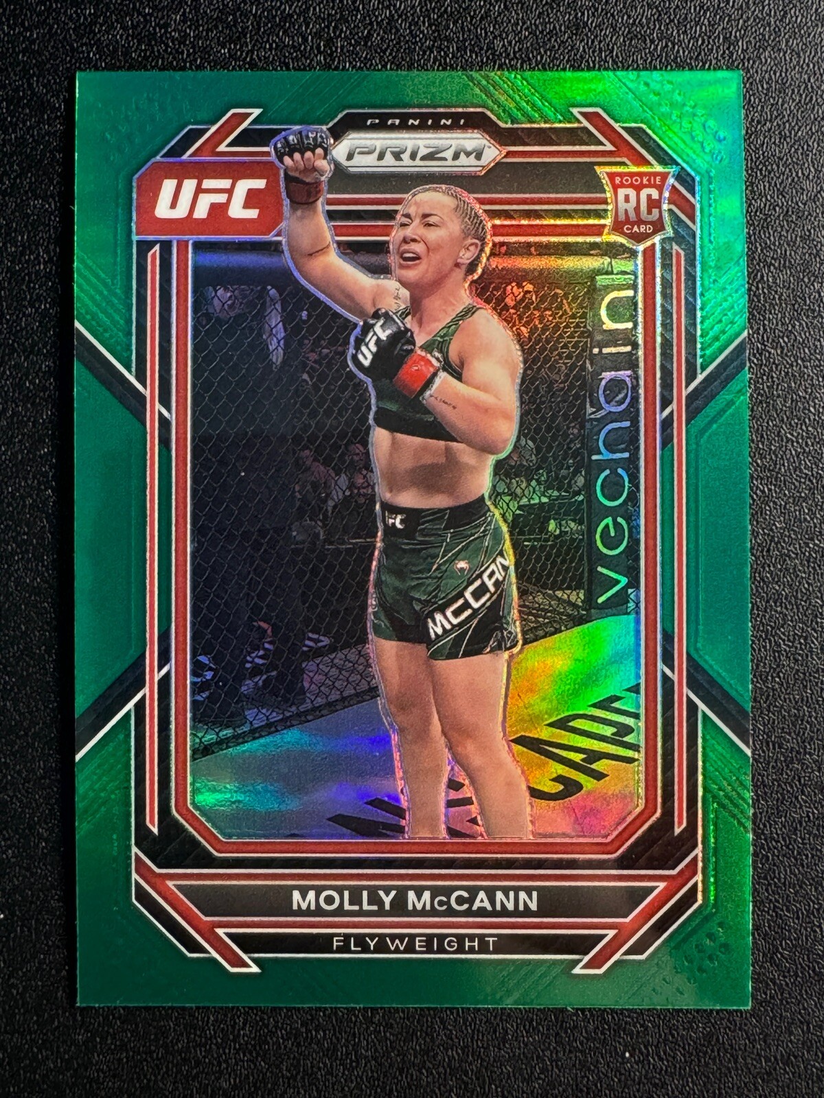 2023 panini UFC #114 Molly McCann (RC) green prizm Rookie Card