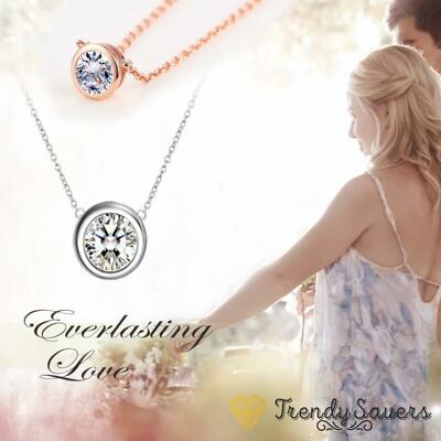 Dazzling Zircon Shining Clear Round CZ Crystal Bezel Solitaire