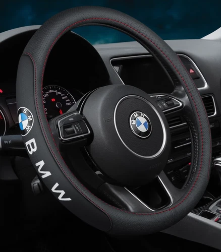 Coprivolante Auto 15" Pelle PU + Fibra di Carbonio per BMW Serie 4 Serie 5 - Foto 9 di 11