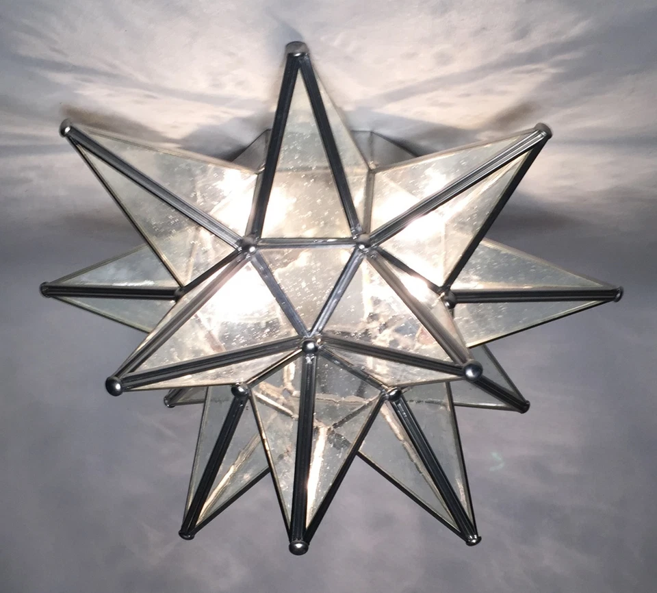 Moravian Star Ceiling Light/Wall Sconce 15", Glass, Hand Crafted - Image 3 of 4