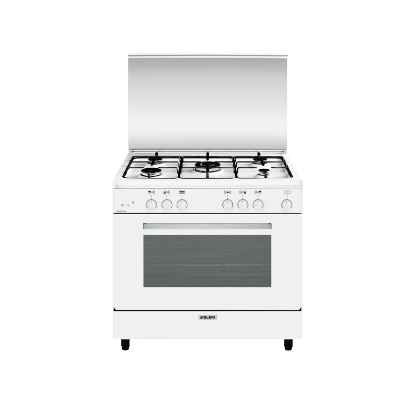 GLEM GAS AN965GX CUCINA 90X60 PIANO COTTURA 5 FUOCHI FORNO A GAS CL. A BIANCA